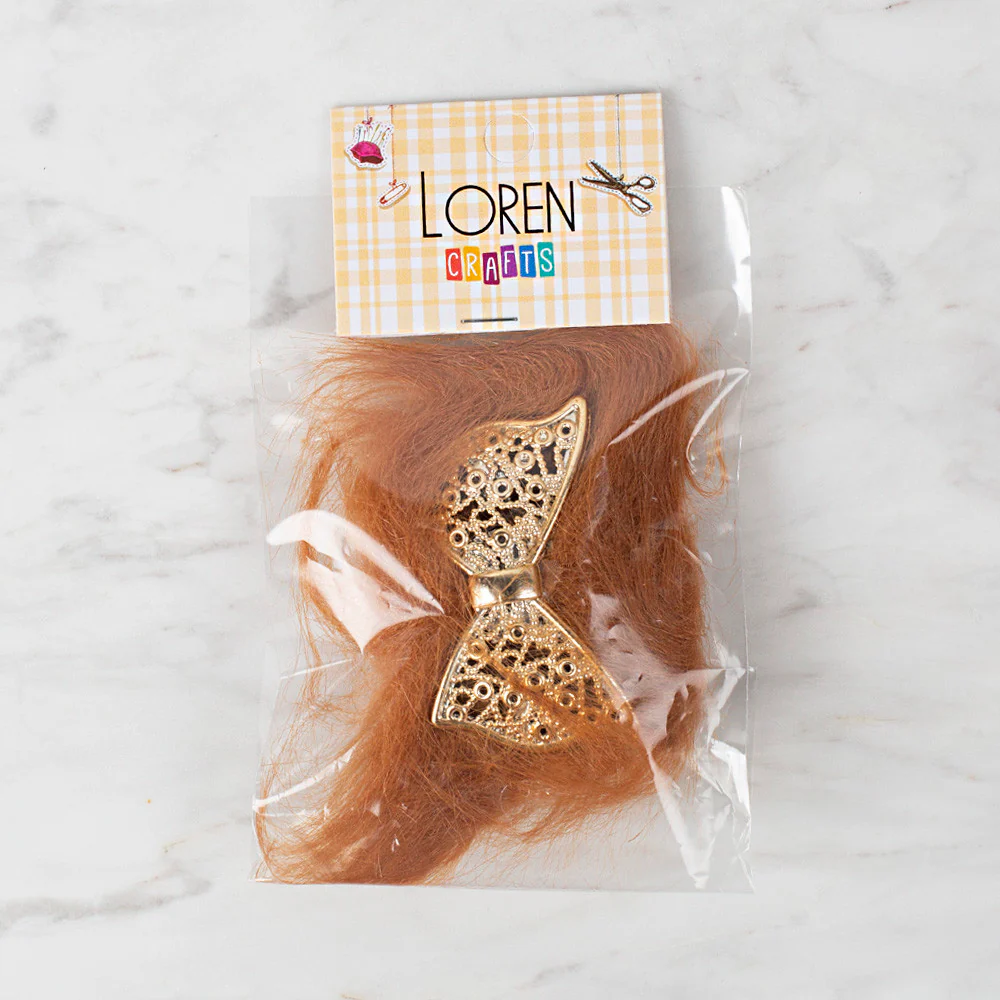 Loren 2 Pcs Faux Fur Fluffy Shoe Clip, Brown - Image 2