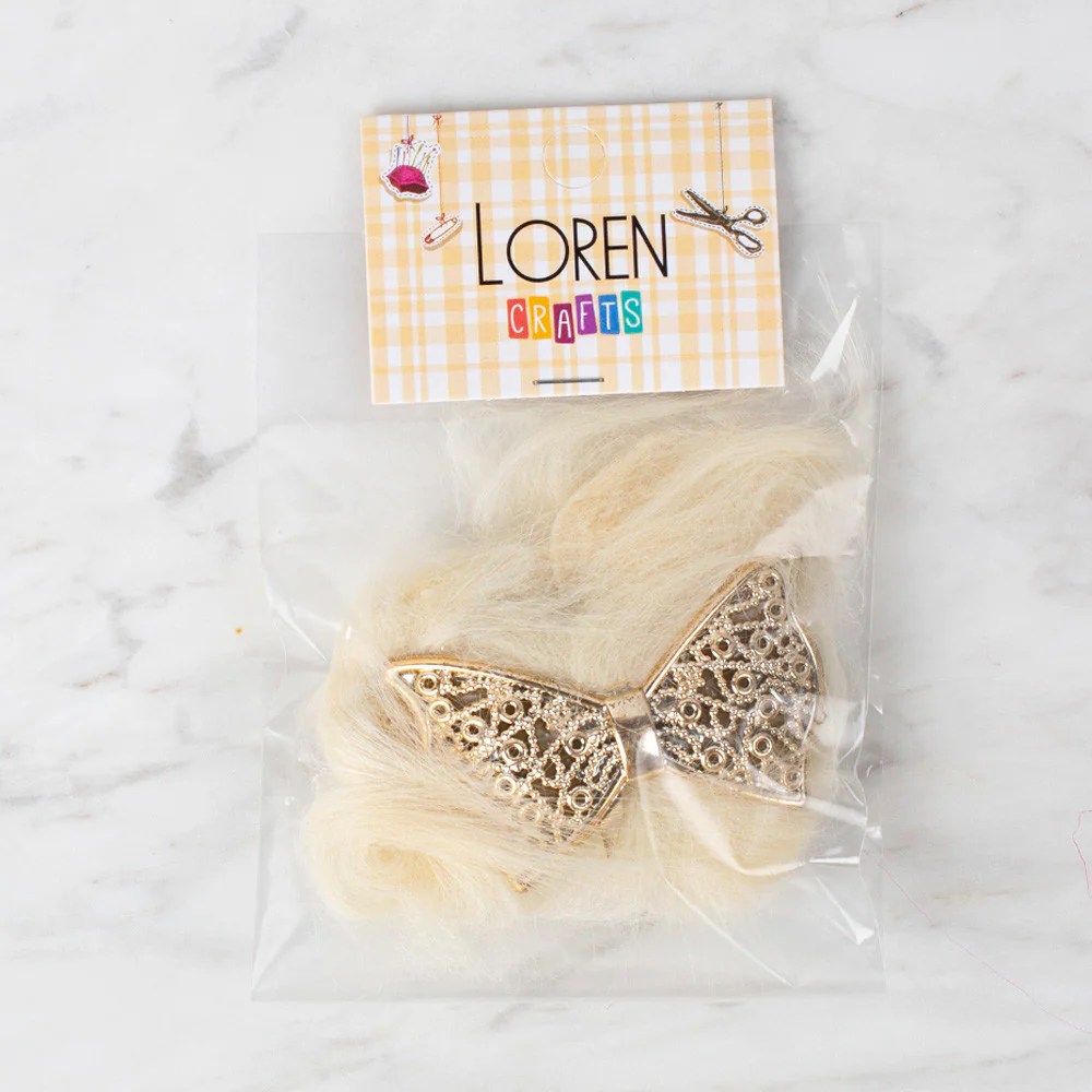 Loren 2 Pcs Faux Fur Fluffy Shoe Clip, Cream - Image 2