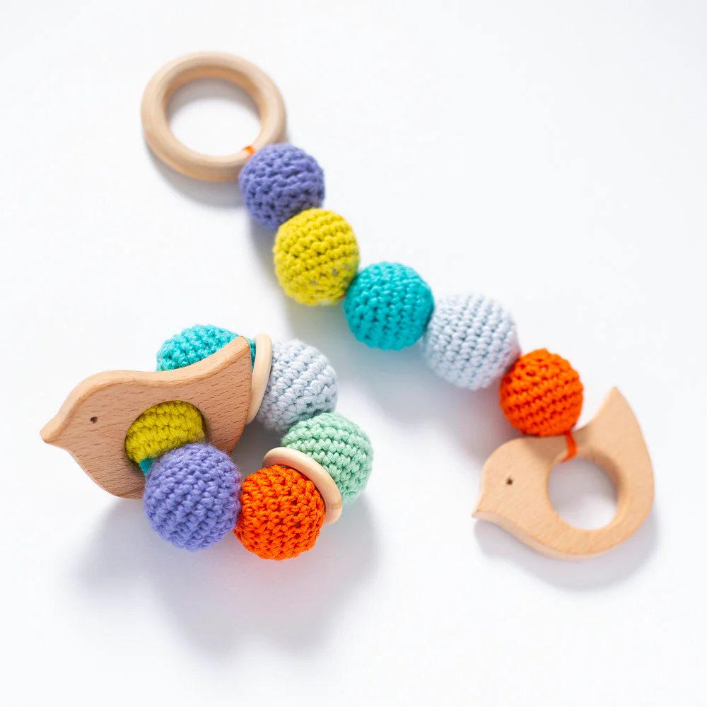 Loren 4 Pcs Wooden Teether Ring, Rabbit - Image 2