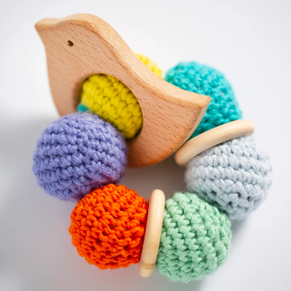 Loren 4 Pcs Wooden Teether Ring, Star Shape - Image 3