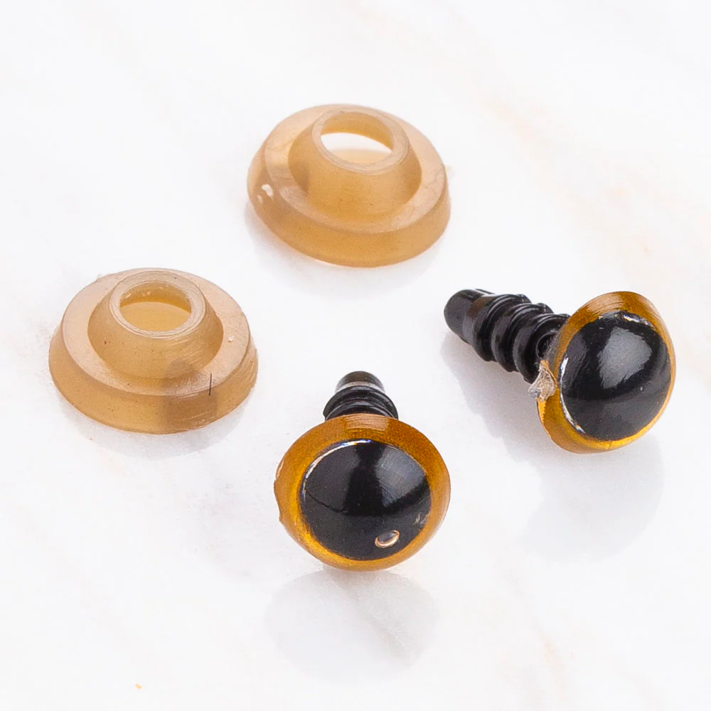Loren 8 mm 5 Pairs Amigurumi Safety Plastic Eyes, Light Brown