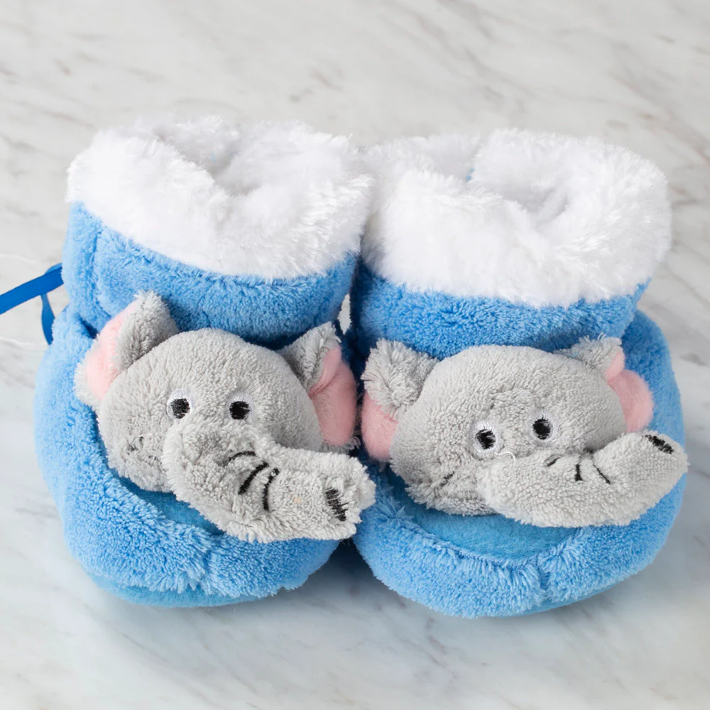 Loren Baby Booties, Blue Elephant - Large - Image 2