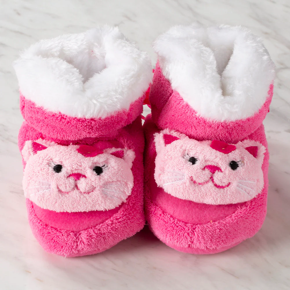 Loren Baby Booties, Pink Cat - Large - Image 2