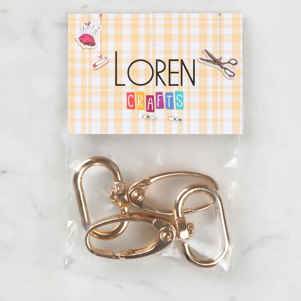 Loren 2-Pack 2.5cm x 4cm Macrame Keychain Gold