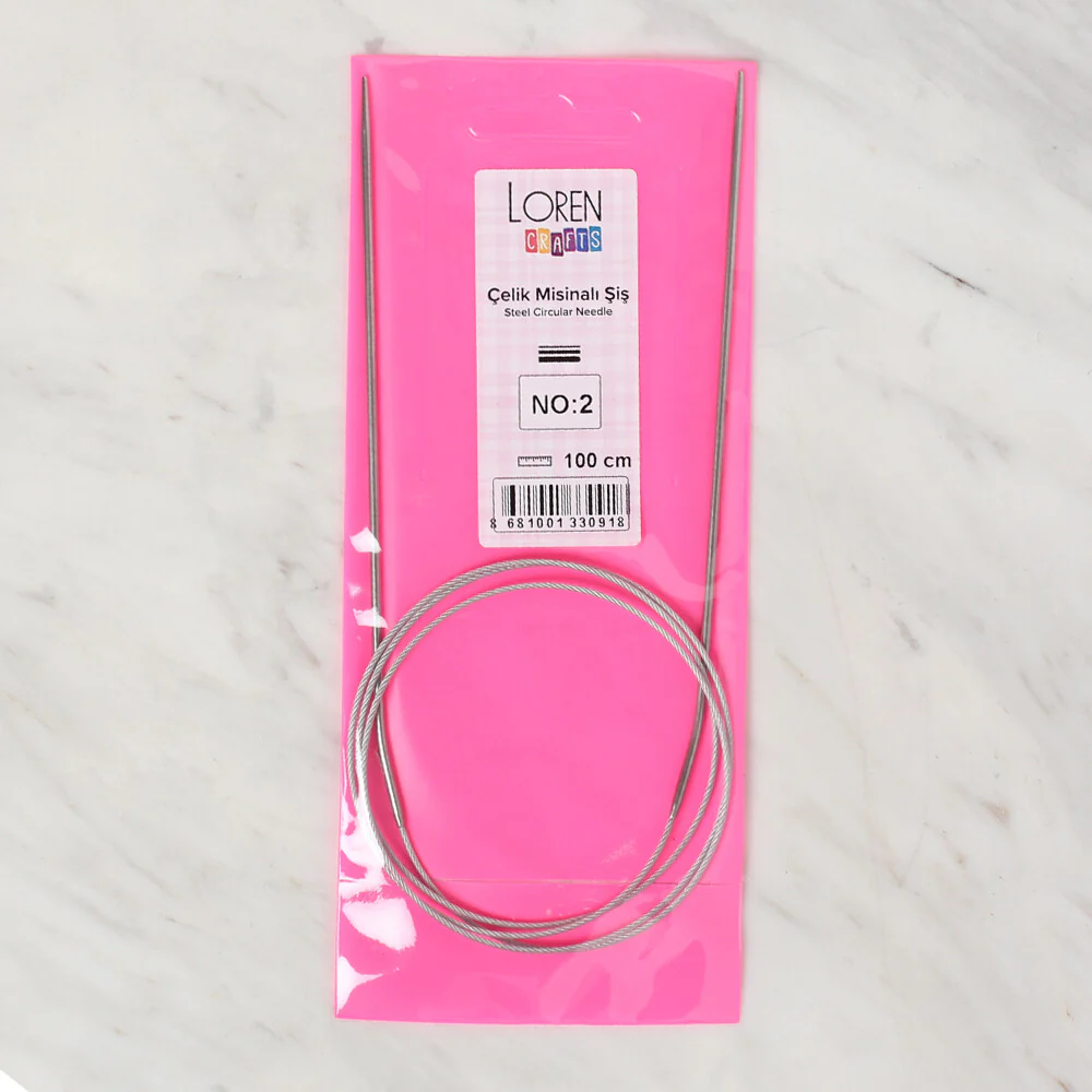 Loren Crafts 2mm 100 cm Steel Circular Knitting Needles - Image 2
