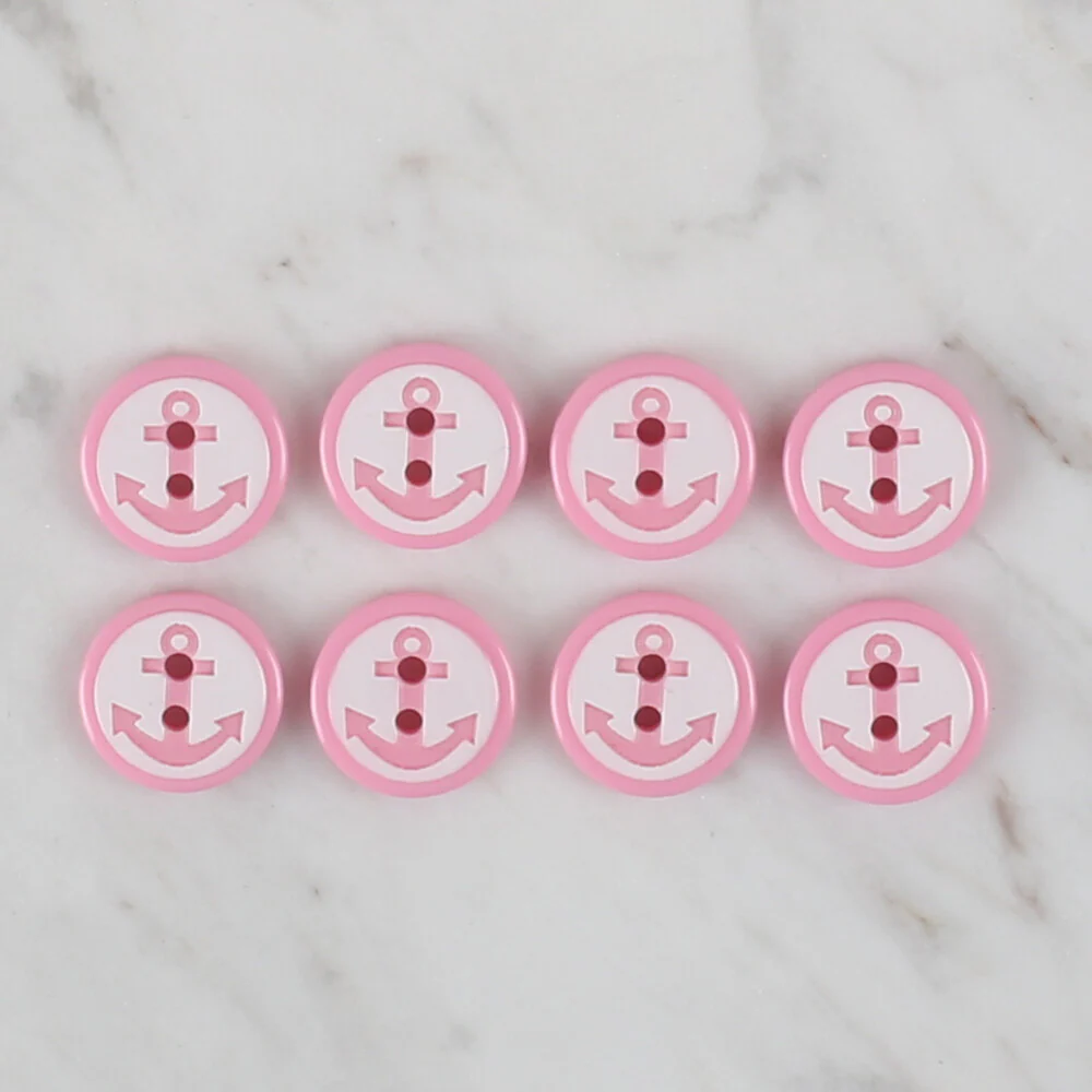Loren Crafts 8 Pack Anchor Button, Pink- 608 - Image 2