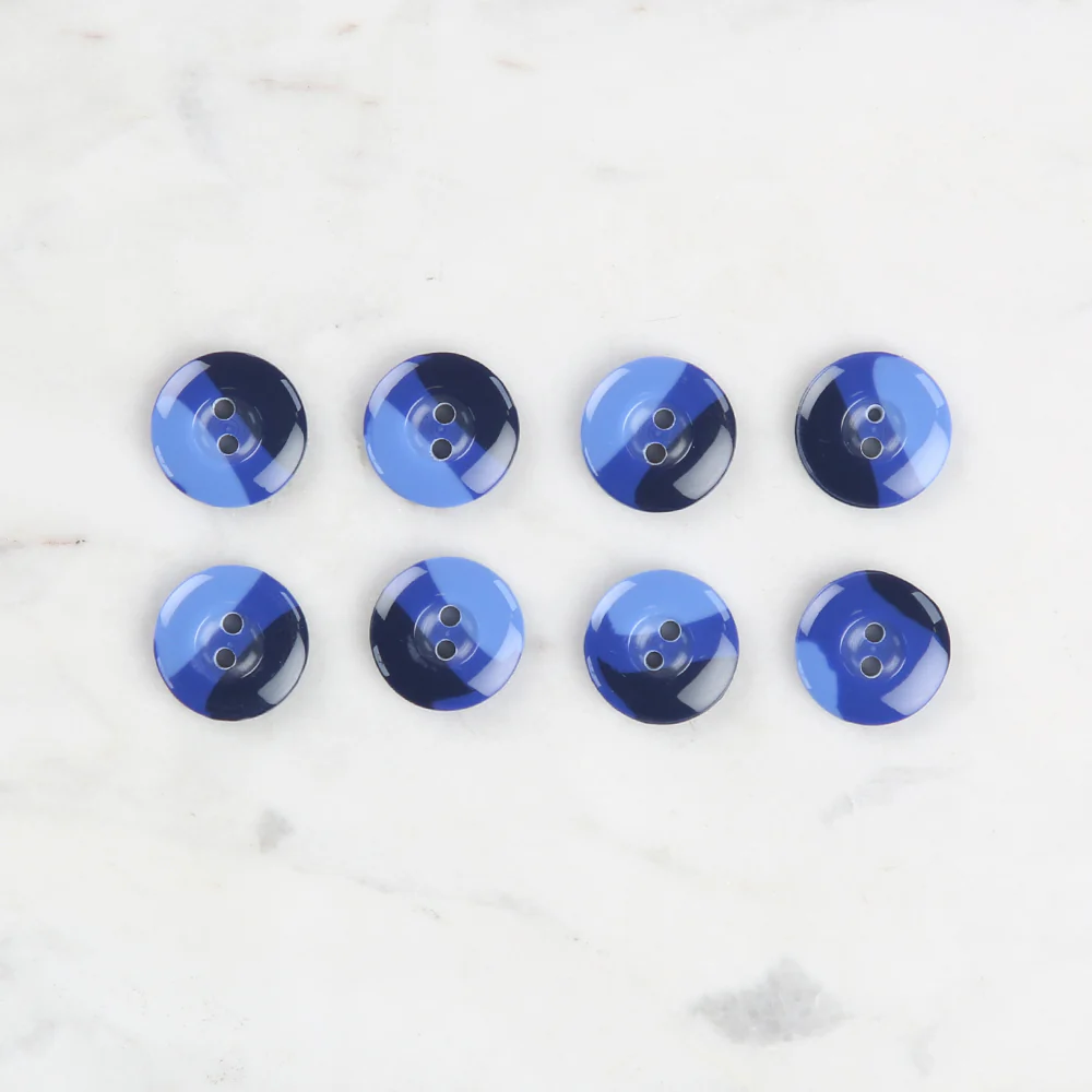 Loren Crafts 8 Pack Button, Blue - 1141 - Image 2