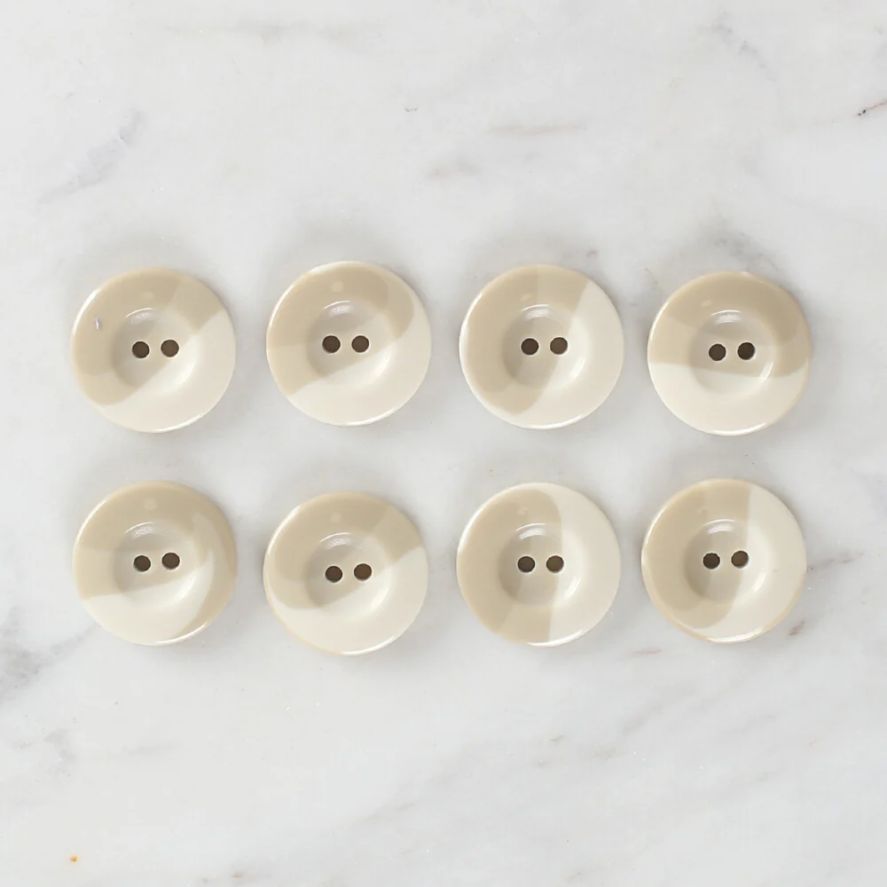 Loren Crafts 8 Pack Button, Cream - 1131 - Image 2