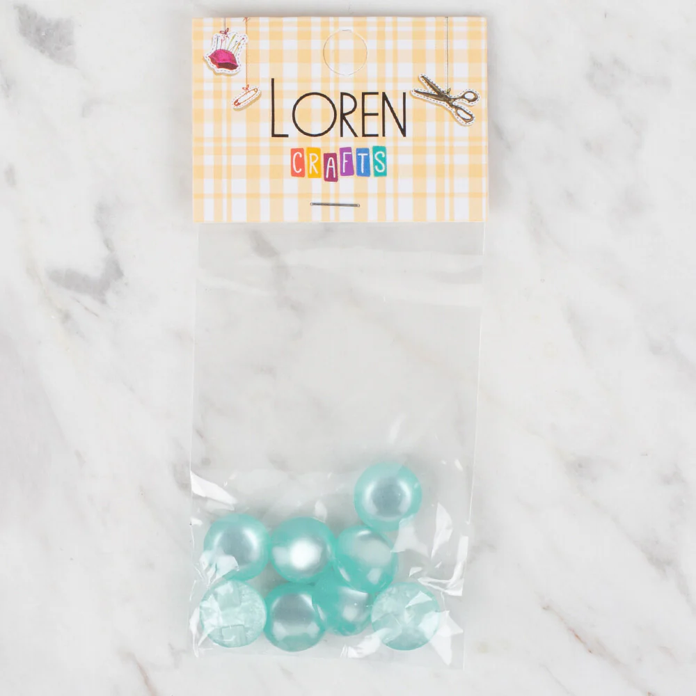 Loren Crafts 8 Pack Button, Green - 47
