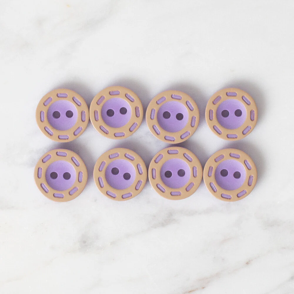 Loren Crafts 8 Pack Button, Lilac - 292 - Image 2