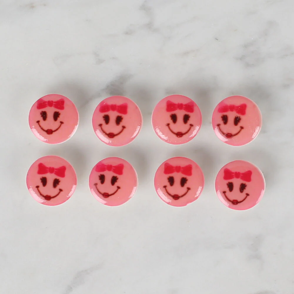 Loren Crafts 8 Pack Button, Pink - 0715 - Image 2