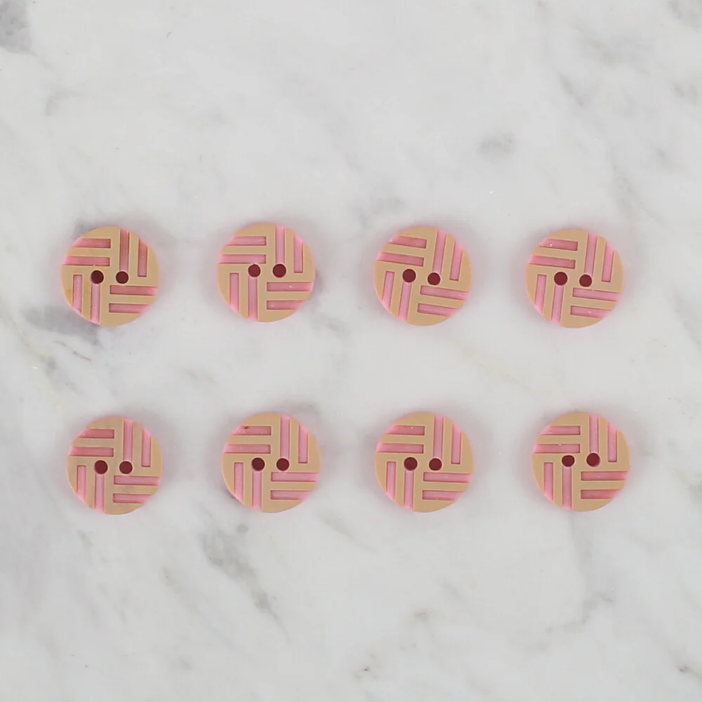 Loren Crafts 8 Pack Button, Pink - 304 - Image 2