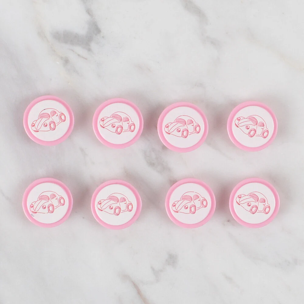 Loren Crafts 8 Pack Button, Pink - 398 - Image 2