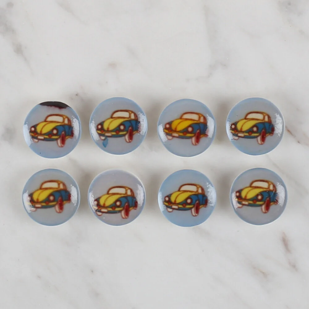 Loren Crafts 8 Pack Car Button, Blue - 694 - Image 2