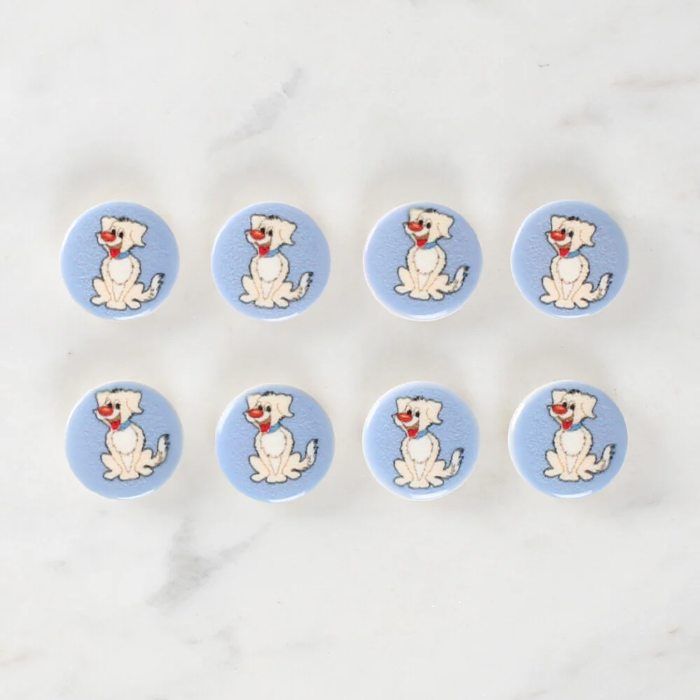 Loren Crafts 8 Pack Dog Patterned Button - 1243 - Image 2