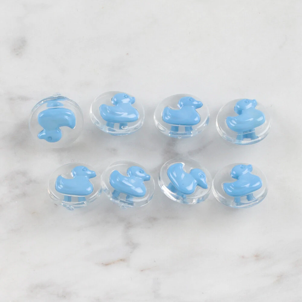 Loren Crafts 8 Pack Duck Button, Transparent Blue - 265 - Image 2