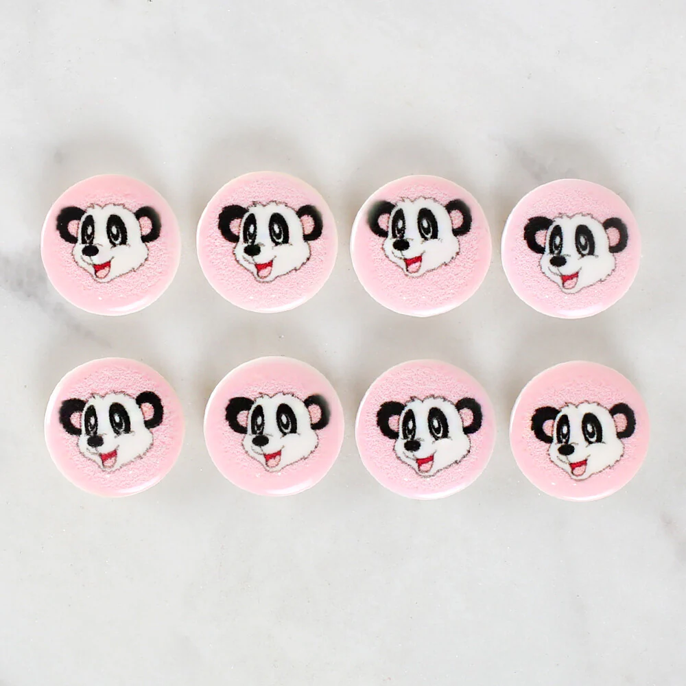 Loren Crafts 8 Pack Panda Patterned Button - 1054 - Image 2