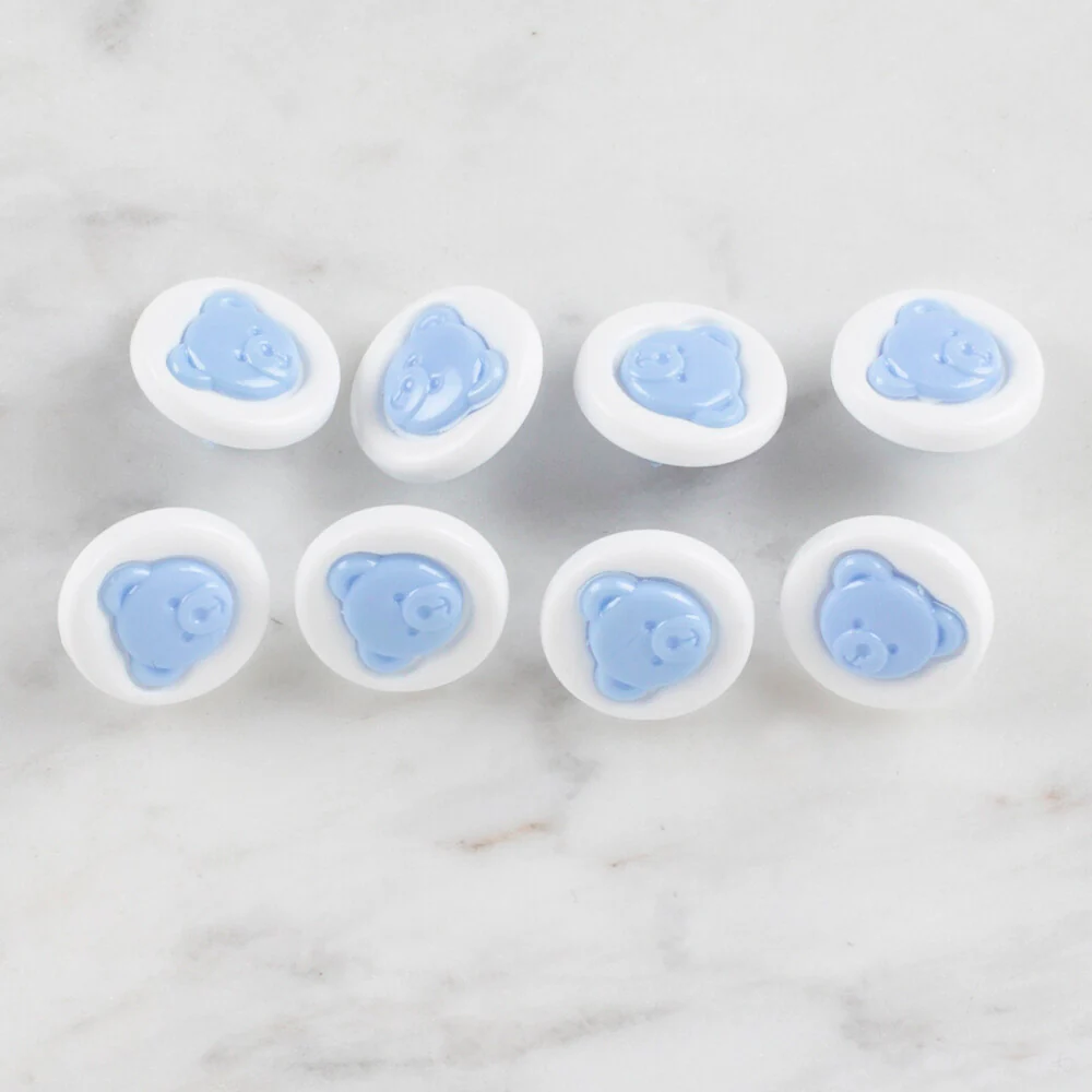 Loren Crafts 8 Pack Round Button, Blue - 622 - Image 2