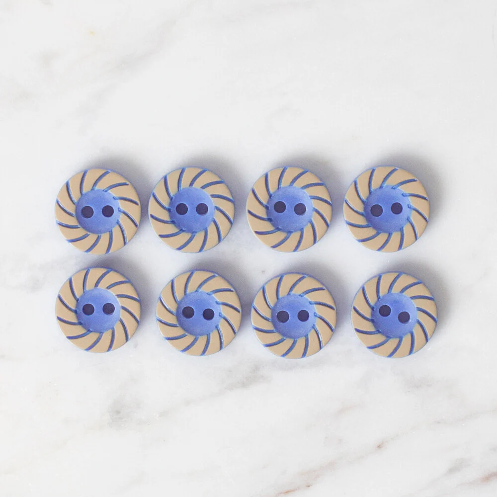 Loren Crafts 8 Pack Round Button, Dark Blue - 349 - Image 2