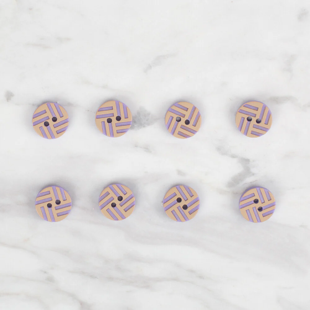 Loren Crafts 8 Pack Round Button, Lilac - 303 - Image 2