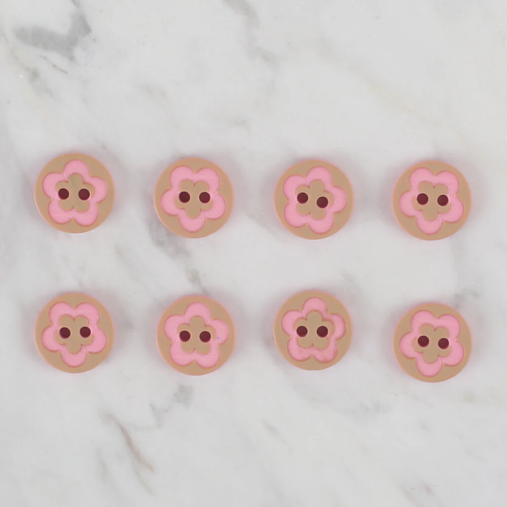 Loren Crafts 8 Pack Round Button, Pink - 317 - Image 2