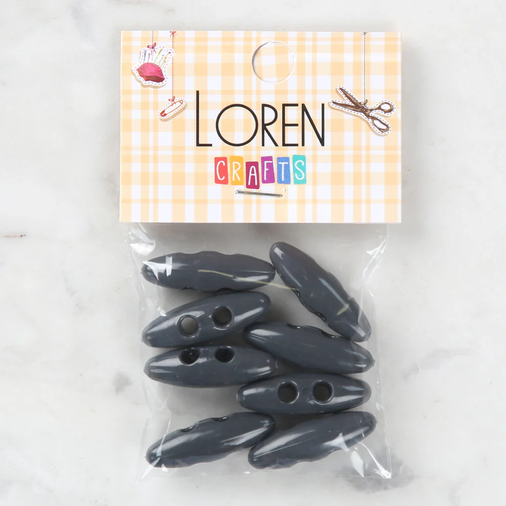 Loren Crafts 8 Pack Shepherd Button, Dark Grey - 14