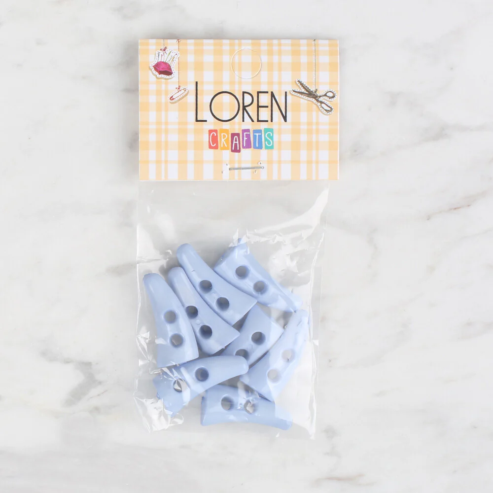 Loren Crafts 8 Pack Shepherd Button, Light Blue - 128