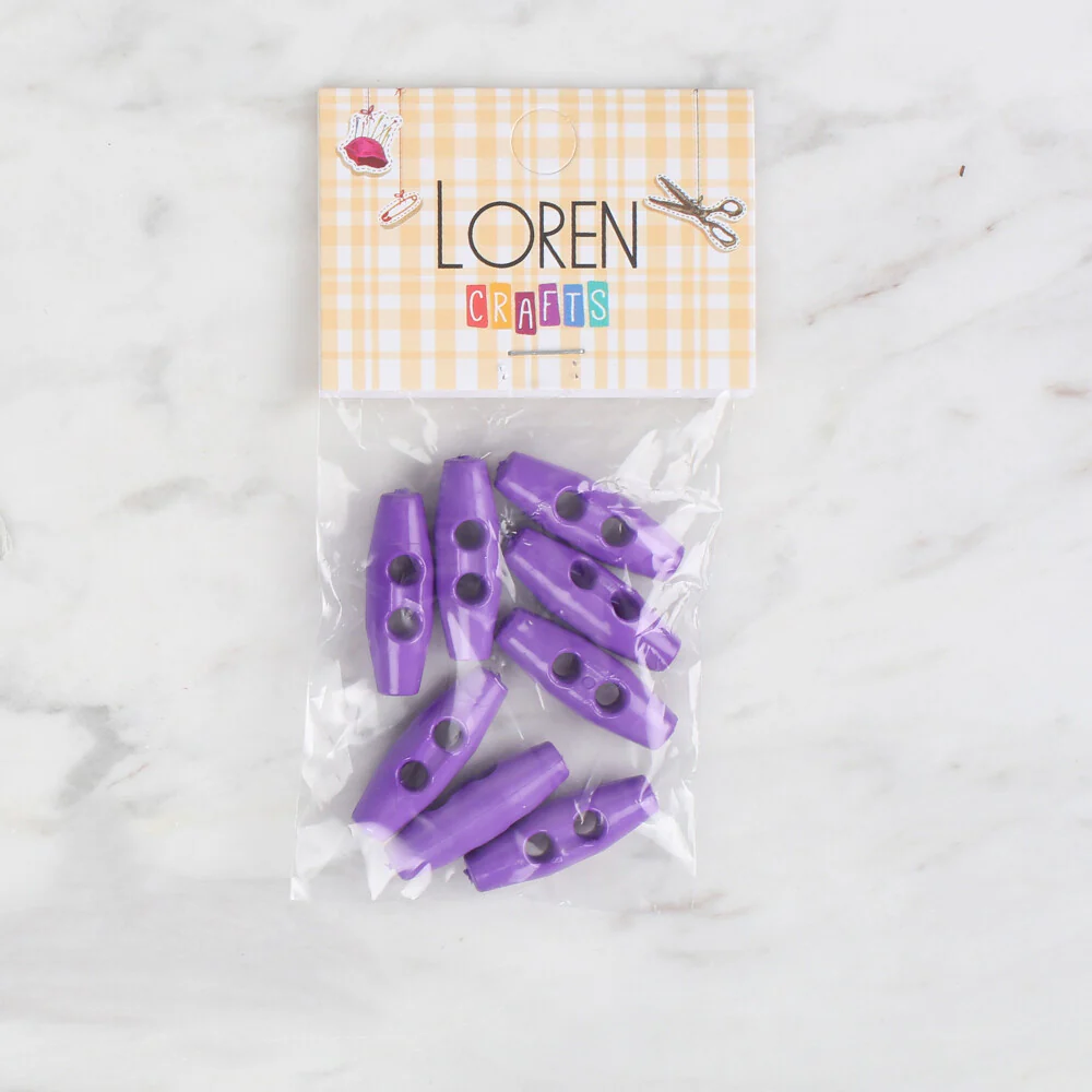 Loren Crafts 8 Pack Shepherd Button, Purple - 108