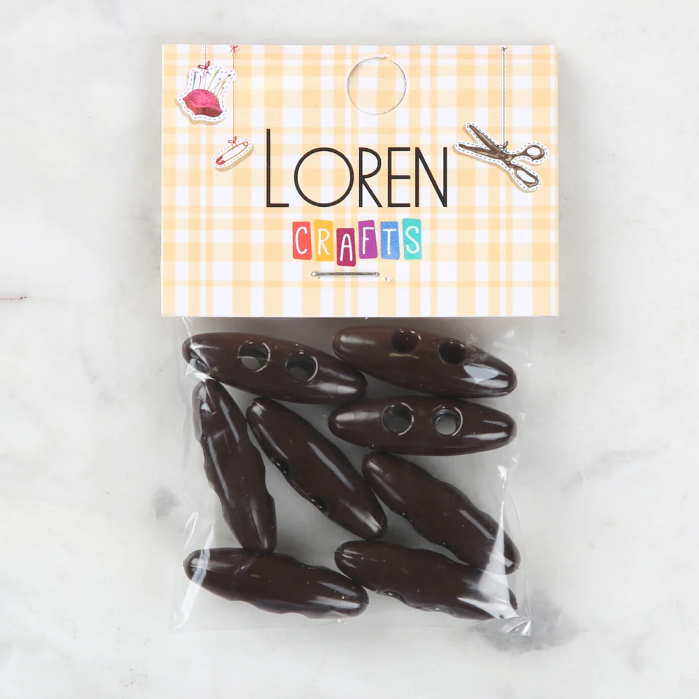 Loren Crafts 8 Pack Shepherd Button, Brown- 54