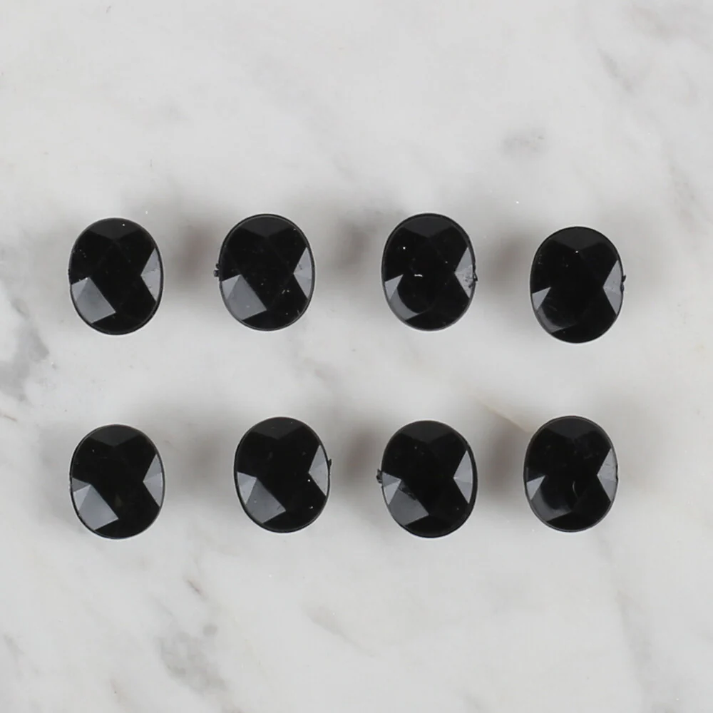 Loren Crafts 8 Pack Shiny Button, Black - 230 - Image 2