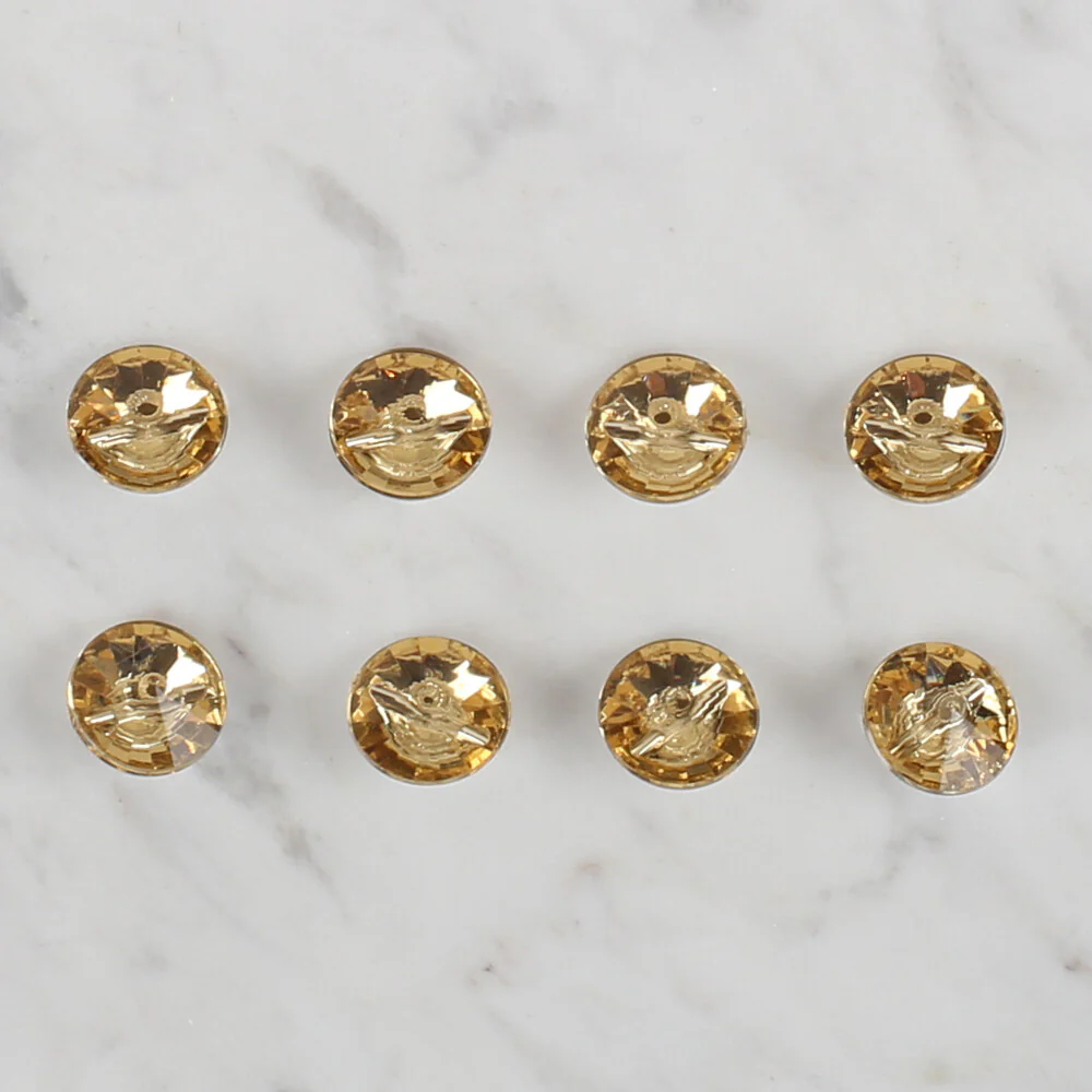 Loren Crafts 8 Pack Shiny Button, Gold - 207 - Image 2