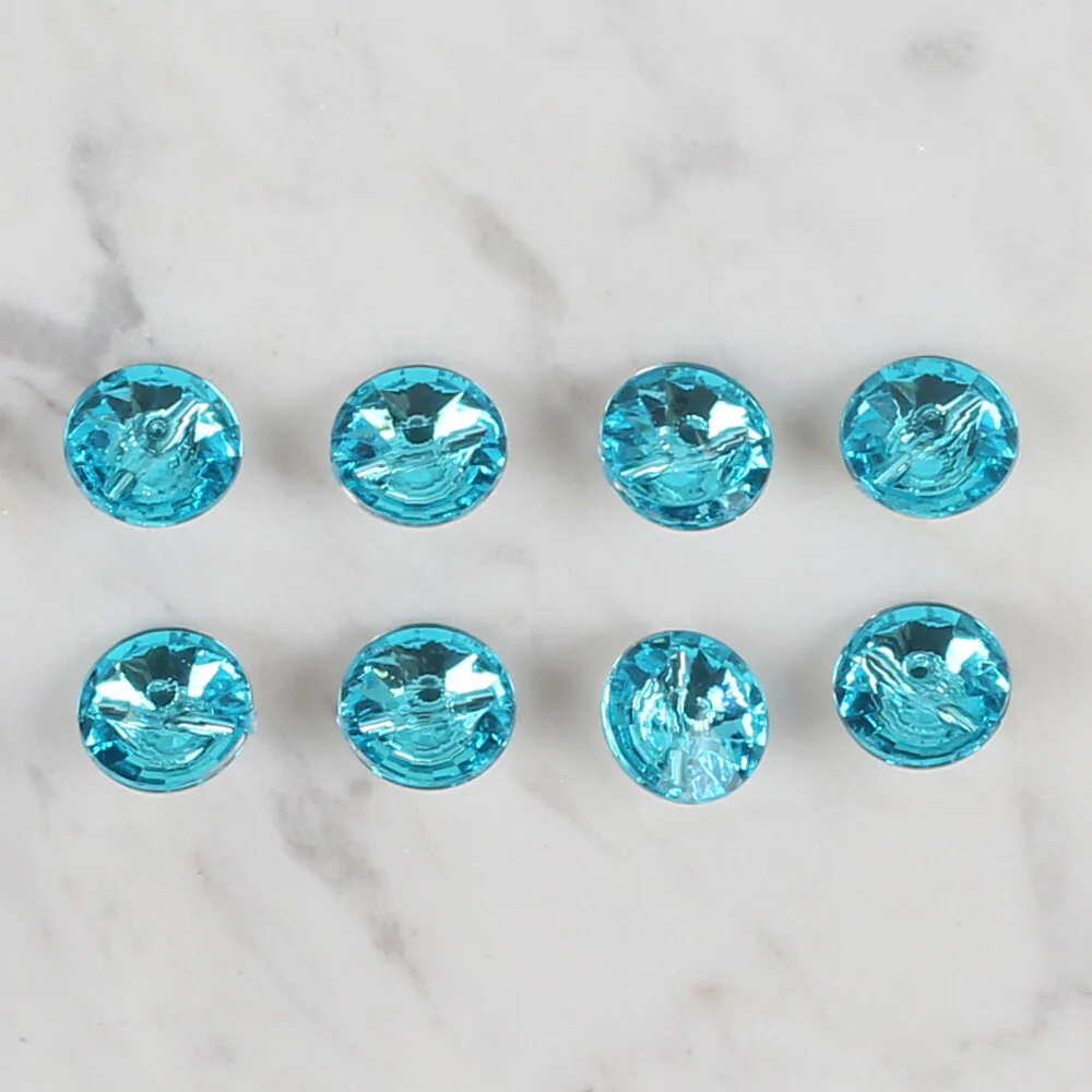 Loren Crafts 8 Pack Shiny Button, Turquoise - 198 - Image 2