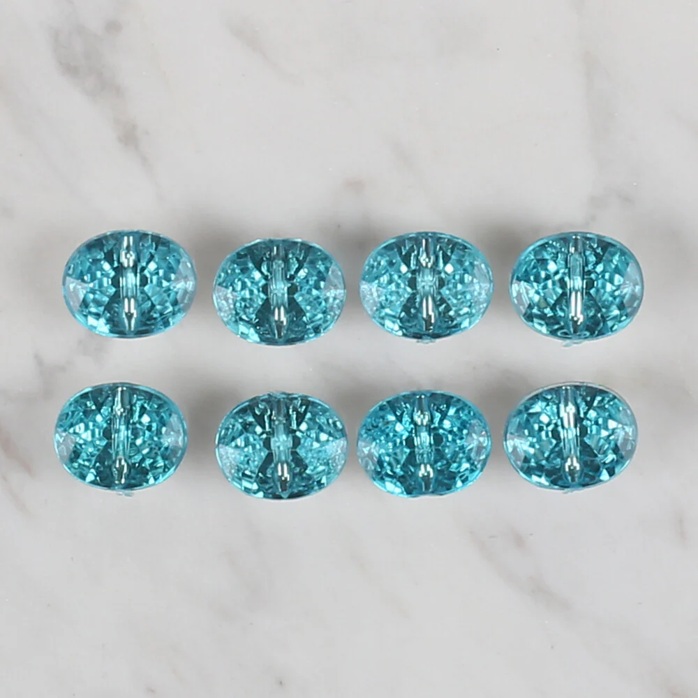 Loren Crafts 8 Pack Shiny Button, Turquoise - 234 - Image 2