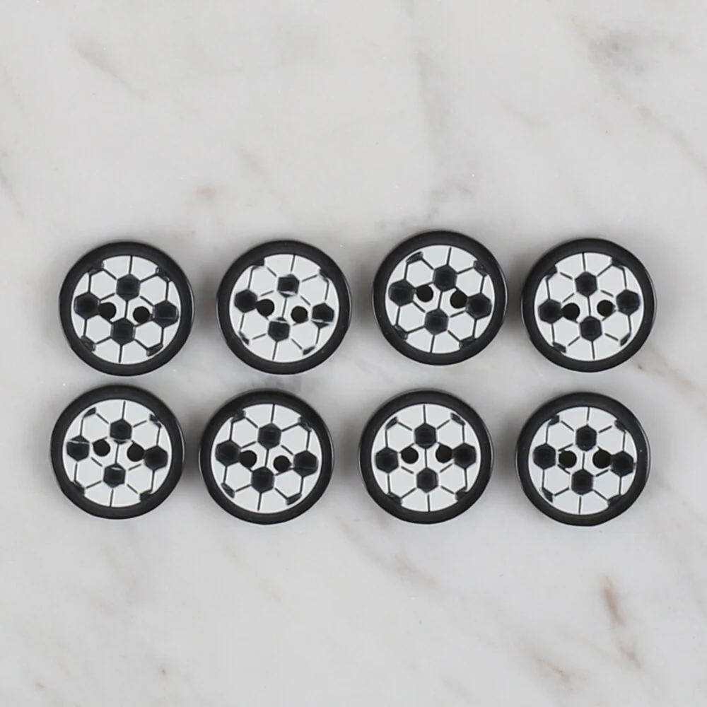 Loren Crafts 8 Pack Soccer Ball Button - 409 - Image 2