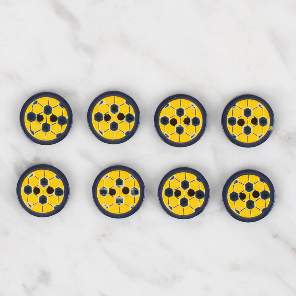 Loren Crafts 8 Pack Soccer Ball Button - 416 - Image 2