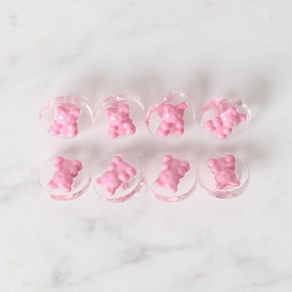 Loren Crafts 8 Pack Teddy Button, Pink- 258 - Image 2