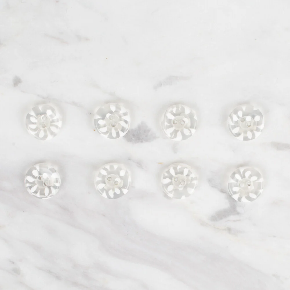 Loren Crafts 8 Pack Transparent Button, White- 28 - Image 2