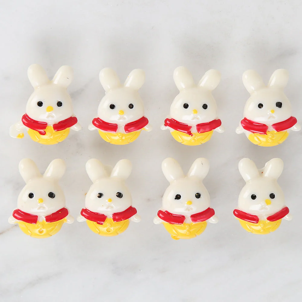 Loren Crafts 8-piece Yellow-Red Rabbit Button - 3030 - Image 2