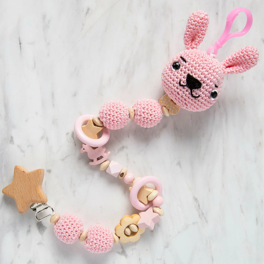 Loren Crafts Crown Shaped Wooden Pacifier Clip - Image 3