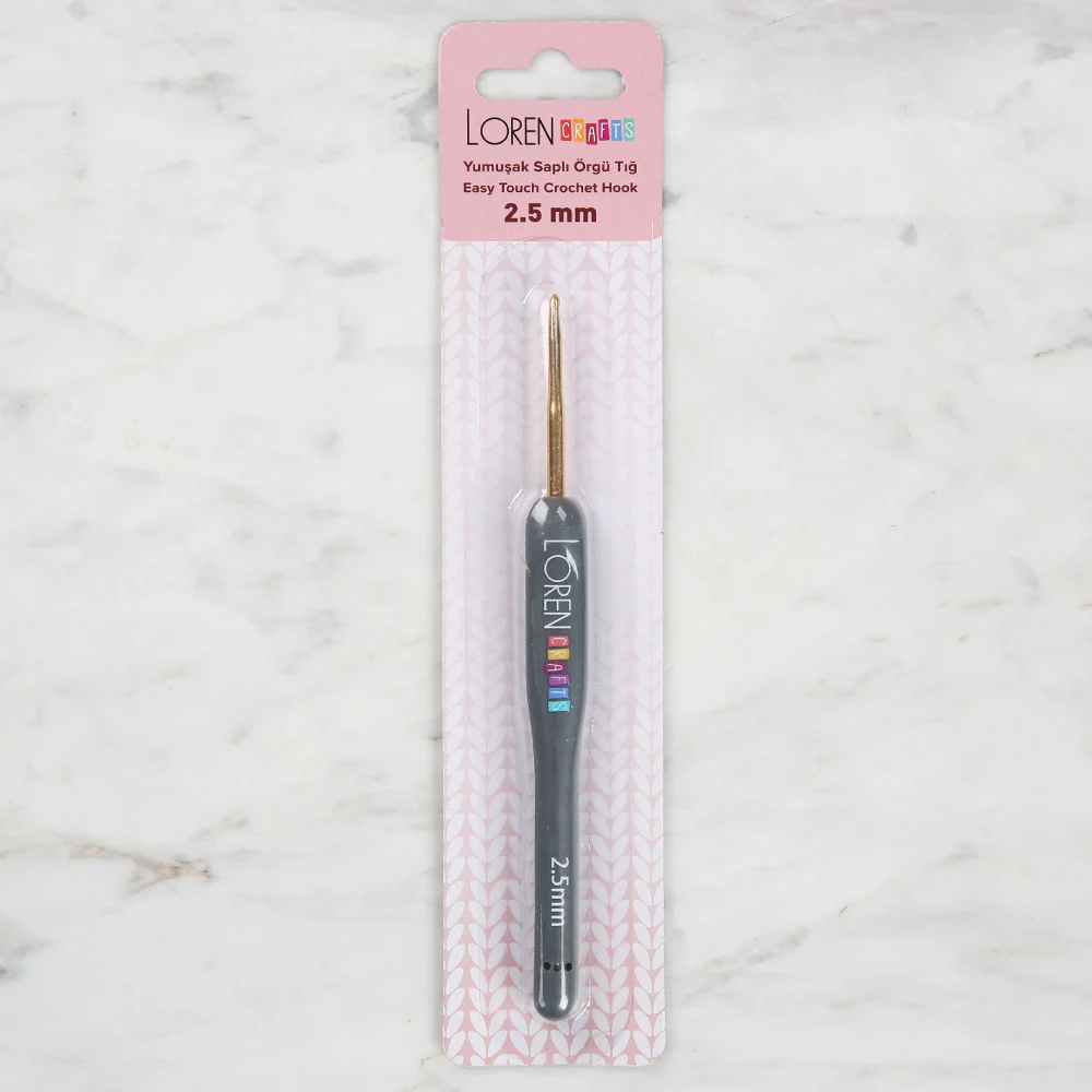Loren Crafts Golden Tip Soft Handle Wool Crochet Hook LRN - 041 2,5 mm