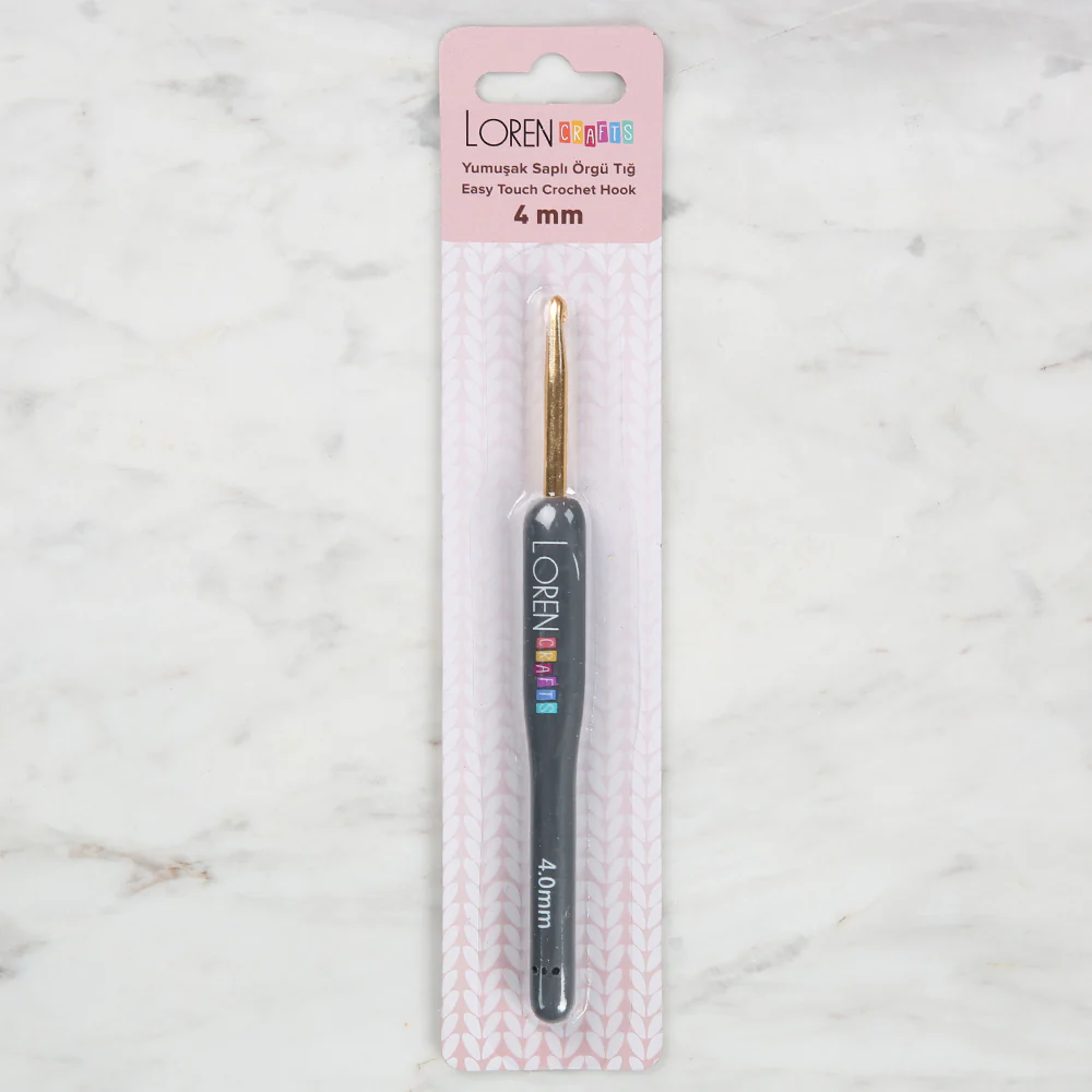 Loren Crafts Golden Tip Soft Handle Wool Crochet Hook LRN - 041 4 mm