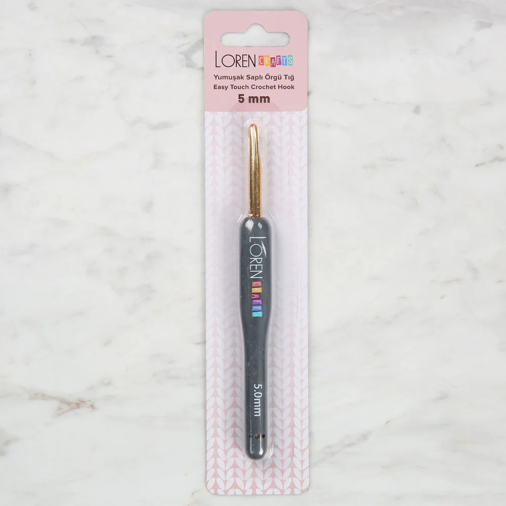 Loren Crafts Golden Tip Soft Handle Wool Crochet Hook LRN - 041 5 mm