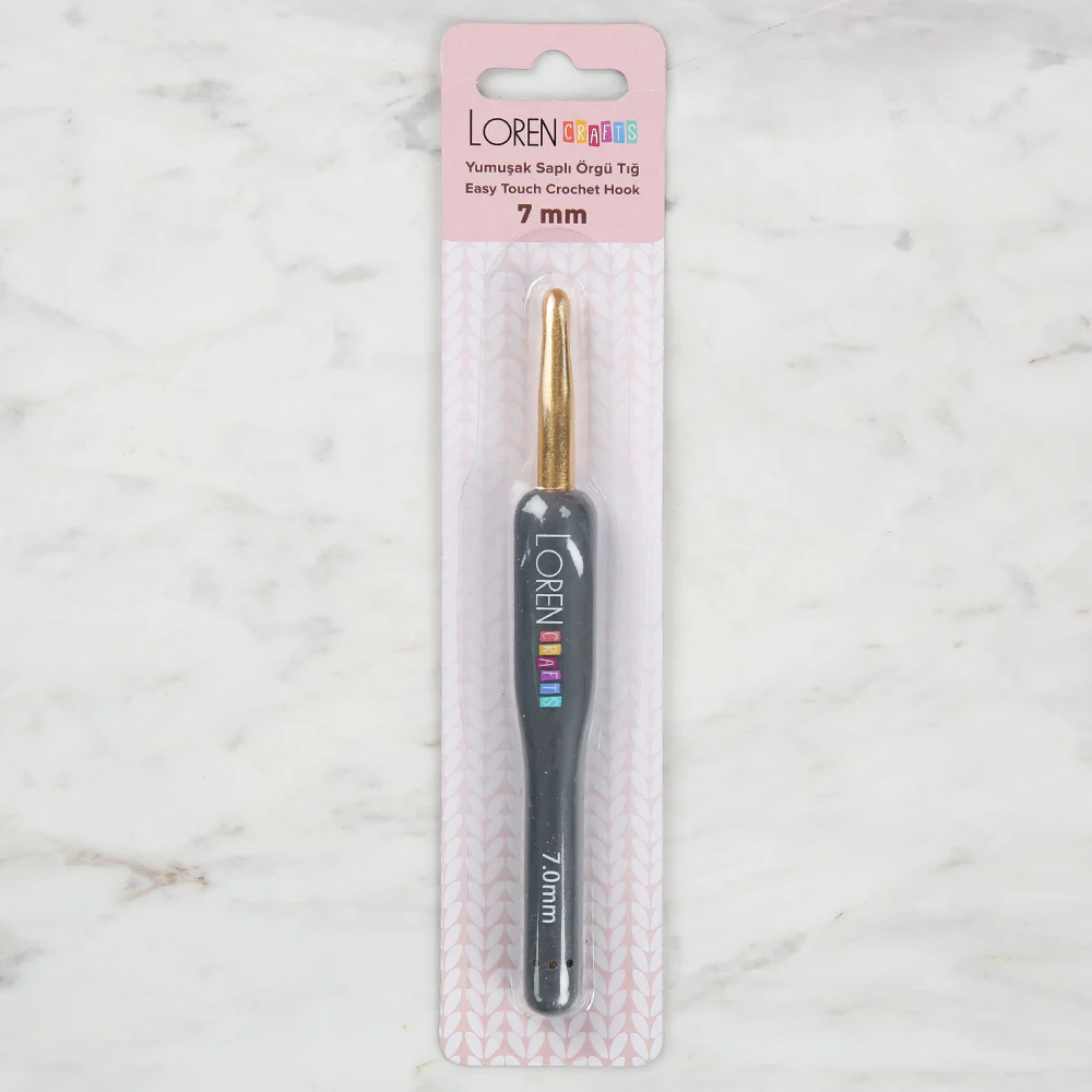 Loren Crafts Golden Tip Soft Handle Wool Crochet Hook LRN - 041 7 mm