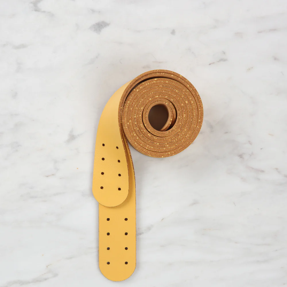 Loren Crafts Leather Bag Handle 2 Pcs - Yellow - Image 2