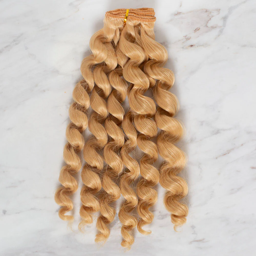 Loren Crafts Synthetic Doll Hair, Curly Blonde - Image 2