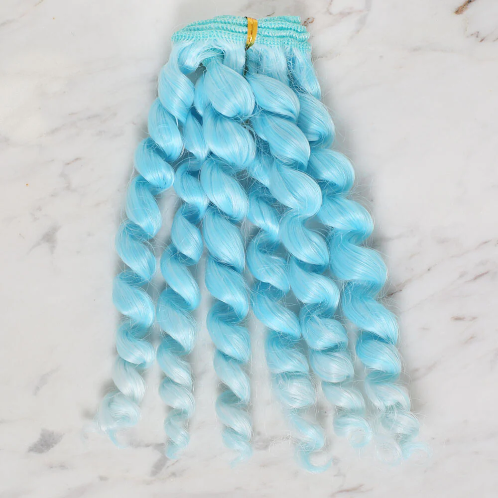 Loren Crafts Synthetic Doll Hair, Curly Blue - Image 2