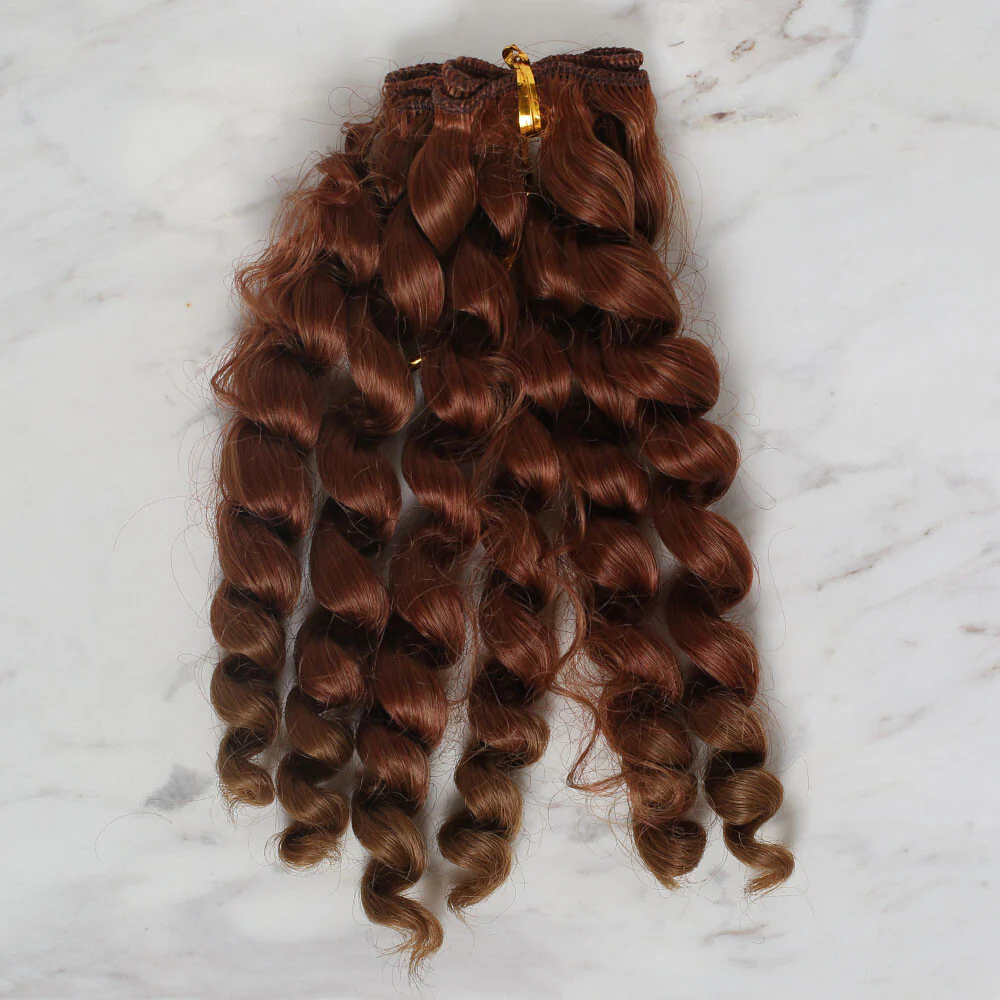 Loren Crafts Synthetic Doll Hair, Curly Brown - Image 2