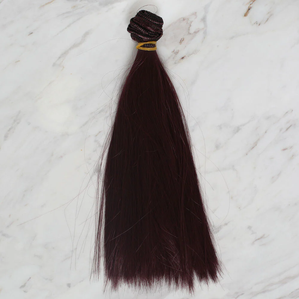 Loren Crafts Synthetic Doll Hair, Straight Chestnut - Image 2