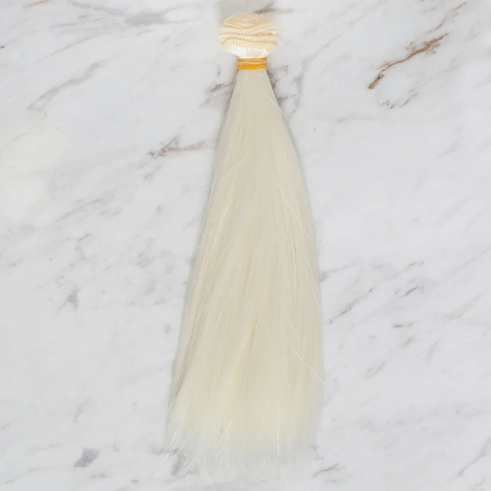 Loren Crafts Synthetic Doll Hair, Straight Cream - Image 2