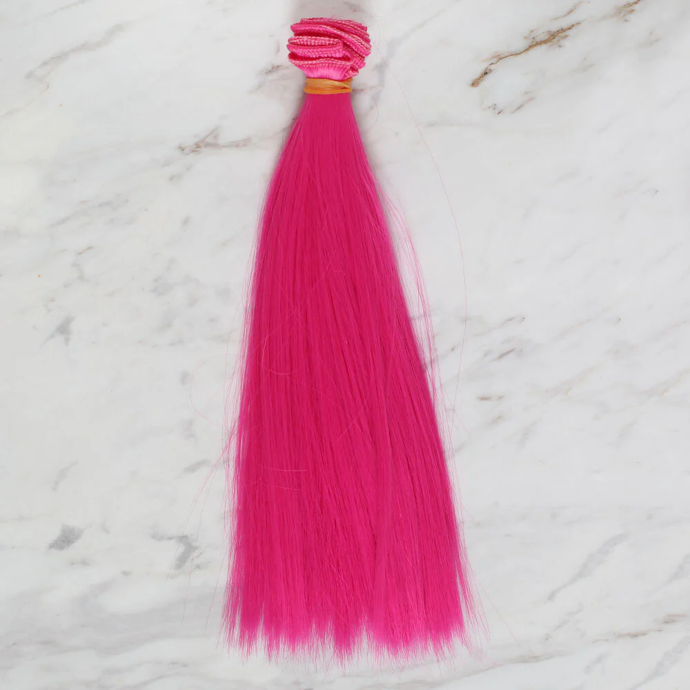 Loren Crafts Synthetic Doll Hair, Straight Fuchsia - Image 2